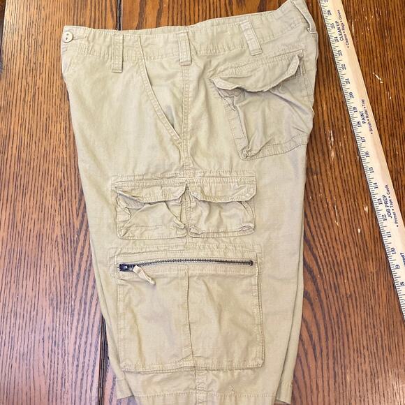 Plugg Cargo Shorts Mens 31 Brown Baggy Streetwear Skater Grunge Y2K Flex 2000s - Picture 5 of 10